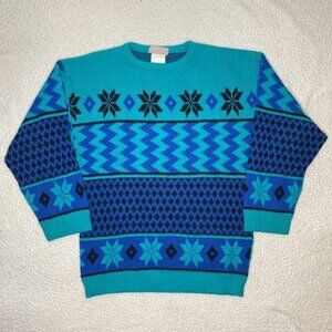 Vintage Sears The Fashion Place Acrylic Snowflake Sweater: Size 36/ Medium